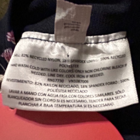 Aguabendita Navy Blue One Piece Floral Adjustable Spaghetti Strap Swimsuit - Picture 12 of 12